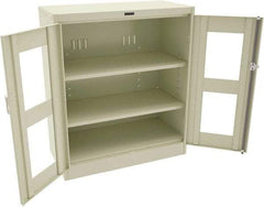 Tennsco - 3 Shelf Visible Storage Cabinet - Steel, 36" Wide x 24" Deep x 42" High, Champagne/Putty - Apex Tool & Supply