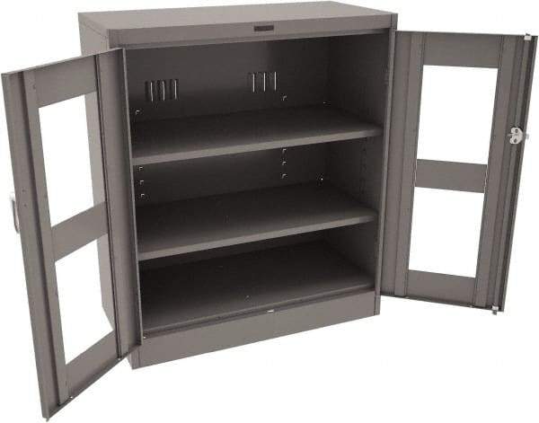 Tennsco - 3 Shelf Visible Storage Cabinet - Steel, 36" Wide x 18" Deep x 42" High, Medium Gray - Apex Tool & Supply