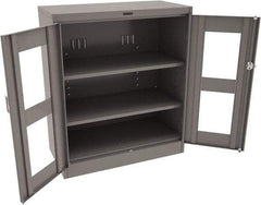Tennsco - 3 Shelf Visible Storage Cabinet - Steel, 36" Wide x 18" Deep x 42" High, Medium Gray - Apex Tool & Supply