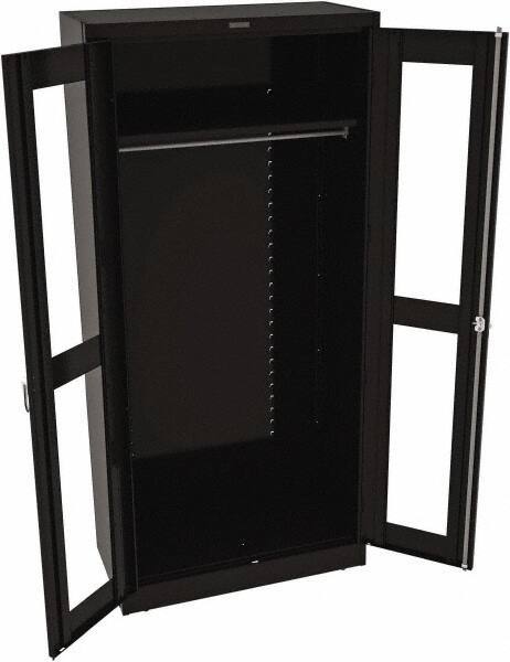 Tennsco - 6 Shelf Wardrobe Storage Cabinet - Steel, 36" Wide x 18" Deep x 78" High, Black - Apex Tool & Supply