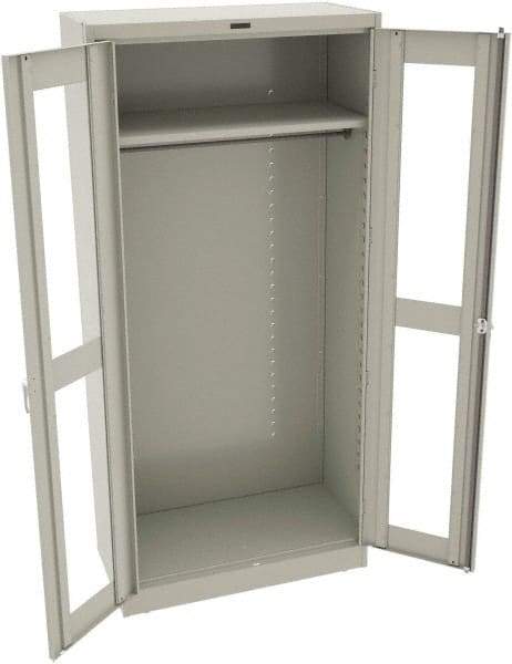 Tennsco - 1 Shelf Wardrobe Storage Cabinet - Steel, 36" Wide x 24" Deep x 78" High, Light Gray - Apex Tool & Supply