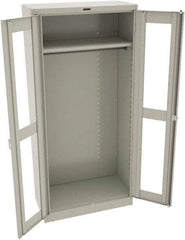 Tennsco - 1 Shelf Wardrobe Storage Cabinet - Steel, 36" Wide x 24" Deep x 78" High, Light Gray - Apex Tool & Supply