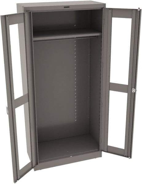 Tennsco - 6 Shelf Wardrobe Storage Cabinet - Steel, 36" Wide x 18" Deep x 78" High, Medium Gray - Apex Tool & Supply