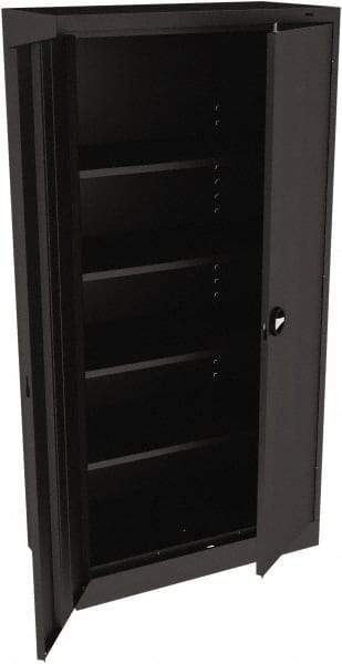 Tennsco - 5 Shelf Locking Storage Cabinet - Steel, 36" Wide x 18" Deep x 78" High, Black - Apex Tool & Supply