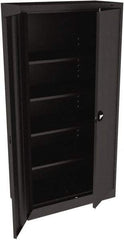 Tennsco - 5 Shelf Locking Storage Cabinet - Steel, 36" Wide x 18" Deep x 78" High, Black - Apex Tool & Supply
