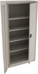 Tennsco - 5 Shelf Locking Storage Cabinet - Steel, 36" Wide x 18" Deep x 78" High, Light Gray - Apex Tool & Supply