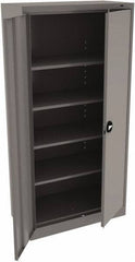 Tennsco - 5 Shelf Locking Storage Cabinet - Steel, 36" Wide x 18" Deep x 78" High, Medium Gray - Apex Tool & Supply