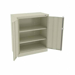 Tennsco - 3 Shelf Locking Storage Cabinet - Steel, 36" Wide x 18" Deep x 42" High, Champagne/Putty - Apex Tool & Supply