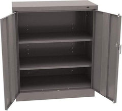 Tennsco - 3 Shelf Locking Storage Cabinet - Steel, 36" Wide x 18" Deep x 42" High, Medium Gray - Apex Tool & Supply