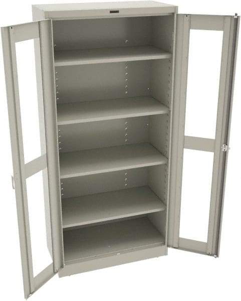 Tennsco - 5 Shelf Visible Storage Cabinet - Steel, 36" Wide x 18" Deep x 78" High, Light Gray - Apex Tool & Supply