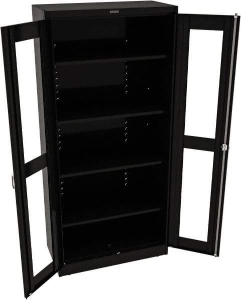 Tennsco - 5 Shelf Visible Storage Cabinet - Steel, 36" Wide x 18" Deep x 78" High, Black - Apex Tool & Supply