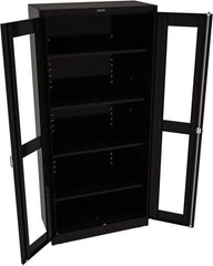 Tennsco - 5 Shelf Visible Storage Cabinet - Steel, 36" Wide x 18" Deep x 78" High, Black - Apex Tool & Supply