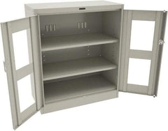 Tennsco - 3 Shelf Visible Storage Cabinet - Steel, 36" Wide x 24" Deep x 42" High, Light Gray - Apex Tool & Supply