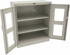 Tennsco - 3 Shelf Visible Storage Cabinet - Steel, 36" Wide x 18" Deep x 42" High, Light Gray - Apex Tool & Supply