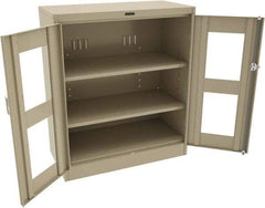 Tennsco - 3 Shelf Visible Storage Cabinet - Steel, 36" Wide x 24" Deep x 42" High, Sand - Apex Tool & Supply