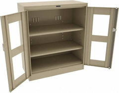 Tennsco - 3 Shelf Visible Storage Cabinet - Steel, 36" Wide x 18" Deep x 42" High, Sand - Apex Tool & Supply