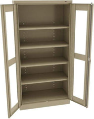Tennsco - 5 Shelf Visible Storage Cabinet - Steel, 36" Wide x 18" Deep x 72" High, Sand - Apex Tool & Supply