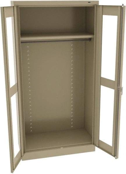 Tennsco - 2 Shelf Wardrobe Storage Cabinet - Steel, 36" Wide x 18" Deep x 72" High, Sand - Apex Tool & Supply