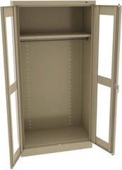 Tennsco - 2 Shelf Wardrobe Storage Cabinet - Steel, 36" Wide x 18" Deep x 72" High, Sand - Apex Tool & Supply