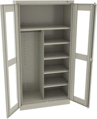Tennsco - 6 Shelf Combination Storage Cabinet - Steel, 36" Wide x 18" Deep x 72" High, Light Gray - Apex Tool & Supply