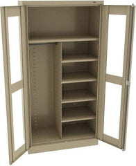 Tennsco - 6 Shelf Combination Storage Cabinet - Steel, 36" Wide x 18" Deep x 72" High, Sand - Apex Tool & Supply