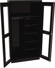 Tennsco - 6 Shelf Combination Storage Cabinet - Steel, 36" Wide x 18" Deep x 72" High, Black - Apex Tool & Supply