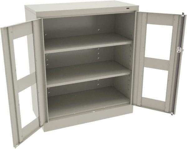 Tennsco - 3 Shelf Visible Storage Cabinet - Steel, 36" Wide x 18" Deep x 42" High, Light Gray - Apex Tool & Supply