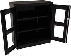 Tennsco - 3 Shelf Visible Storage Cabinet - Steel, 36" Wide x 18" Deep x 42" High, Black - Apex Tool & Supply