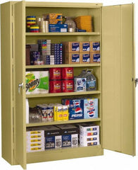 Tennsco - 5 Shelf Locking Storage Cabinet - Steel, 48" Wide x 18" Deep x 78" High, Medium Gray - Apex Tool & Supply