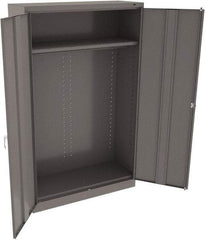 Tennsco - 1 Shelf Wardrobe Storage Cabinet - Steel, 48" Wide x 18" Deep x 78" High, Medium Gray - Apex Tool & Supply