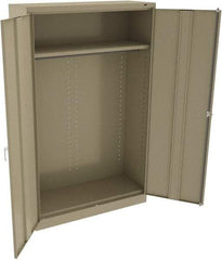 Tennsco - 2 Shelf Wardrobe Storage Cabinet - Steel, 48" Wide x 18" Deep x 78" High, Sand - Apex Tool & Supply