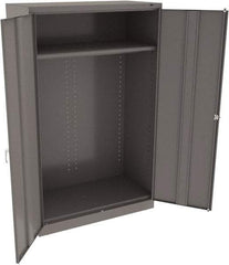 Tennsco - 2 Shelf Wardrobe Storage Cabinet - Steel, 48" Wide x 24" Deep x 78" High, Medium Gray - Apex Tool & Supply