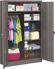 Tennsco - 6 Shelf Locking Storage Cabinet - Steel, 48" Wide x 24" Deep x 78" High, Medium Gray - Apex Tool & Supply