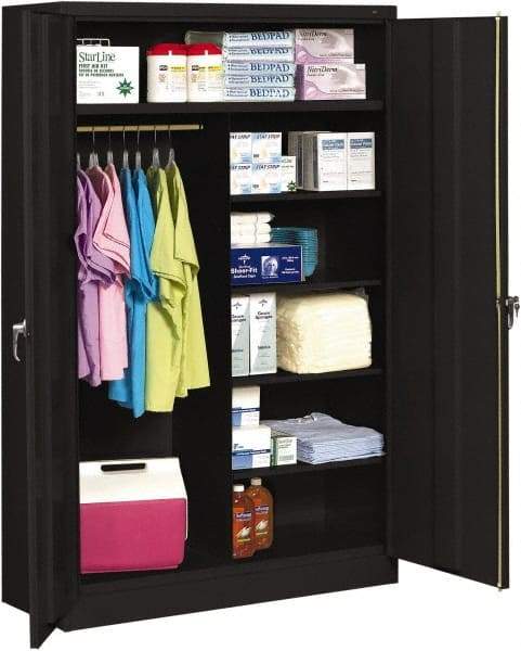 Tennsco - 6 Shelf Locking Storage Cabinet - Steel, 48" Wide x 24" Deep x 78" High, Black - Apex Tool & Supply