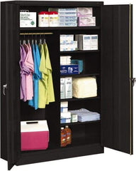 Tennsco - 6 Shelf Locking Storage Cabinet - Steel, 48" Wide x 24" Deep x 78" High, Black - Apex Tool & Supply