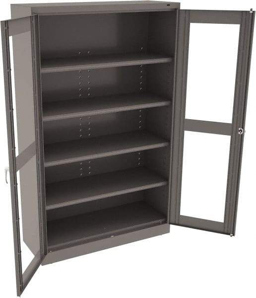 Tennsco - 5 Shelf Visible Storage Cabinet - Steel, 48" Wide x 18" Deep x 78" High, Medium Gray - Apex Tool & Supply