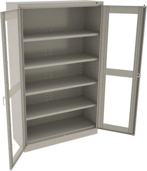 Tennsco - 5 Shelf Visible Storage Cabinet - Steel, 48" Wide x 18" Deep x 78" High, Light Gray - Apex Tool & Supply