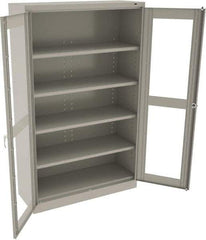 Tennsco - 5 Shelf Visible Storage Cabinet - Steel, 48" Wide x 18" Deep x 78" High, Light Gray - Apex Tool & Supply
