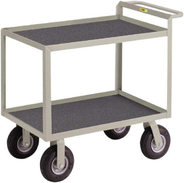 Little Giant - 1,200 Lb Capacity, 24" Wide x 36" Long x 38" High Instrument Cart - 2 Shelf, Steel, 4 Rigid/2 Swivel Casters - Apex Tool & Supply
