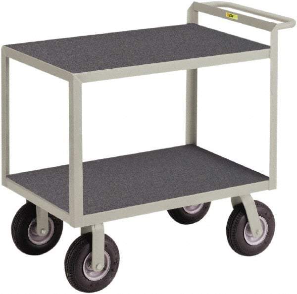 Little Giant - 1,200 Lb Capacity, 24" Wide x 36" Long x 38" High Instrument Cart - 2 Shelf, Steel, 2 Rigid/2 Swivel Casters - Apex Tool & Supply