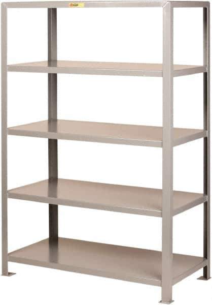 Little Giant - 5 Shelf Starter Heavy-Duty Open Steel Shelving - 10,000 Lb Capacity, 60" Wide x 72" High x 30" Deep, Gray - Apex Tool & Supply