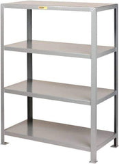 Little Giant - 4 Shelf Starter Heavy-Duty Open Steel Shelving - 2,000 Lb Capacity, 60" Wide x 72" High x 36" Deep, Gray - Apex Tool & Supply