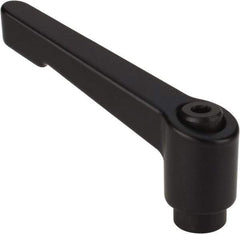 Morton Machine Works - 5/16-18, 0.53" Hub Diam, Die Cast Zinc A-Tapped Adjustable Clamping Handle - 2.56" OAL, 1.77" High, 0.39" Hole Depth - Apex Tool & Supply