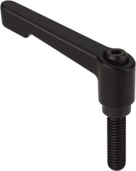 Morton Machine Works - M8, 13.5mm Hub Diam, Die Cast Zinc Threaded Stud Adjustable Clamping Handle - 50mm Stud Length, 65mm OAL, 95mm High - Apex Tool & Supply