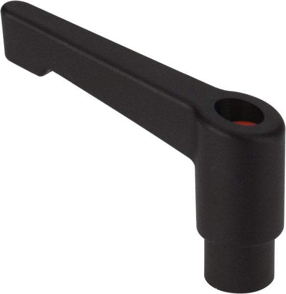 Morton Machine Works - M10, 20mm Hub Diam, Glass Fiber Reinforced Plastic Metric A-Tapped Adjustable Clamping Handle - 80mm OAL, 63mm High, 14mm Hole Depth - Apex Tool & Supply