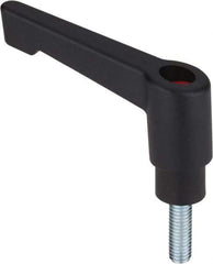 Morton Machine Works - 5/16-18, 0.59" Hub Diam, Glass Fiber Reinforced Plastic Stud Type Adjustable Clamping Handle - 0.59" Stud Length, 2.56" OAL, 2.56" High - Apex Tool & Supply