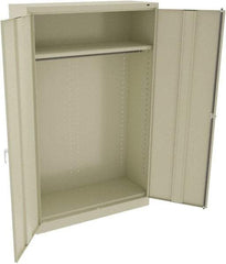 Tennsco - 2 Shelf Wardrobe Storage Cabinet - Steel, 48" Wide x 18" Deep x 78" High, Champagne/Putty - Apex Tool & Supply