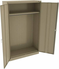 Tennsco - 2 Shelf Wardrobe Storage Cabinet - Steel, 48" Wide x 18" Deep x 78" High, Sand - Apex Tool & Supply