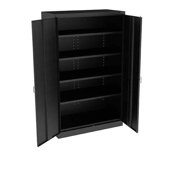 Tennsco - 5 Shelf Locking Storage Cabinet - Steel, 48" Wide x 24" Deep x 78" High, Black - Apex Tool & Supply