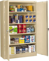 Tennsco - 5 Shelf Locking Storage Cabinet - Steel, 48" Wide x 24" Deep x 78" High, Sand - Apex Tool & Supply